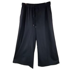 Chaps Linen Beach Pants Size L Black Wide Leg New With Tags Resort Cruise